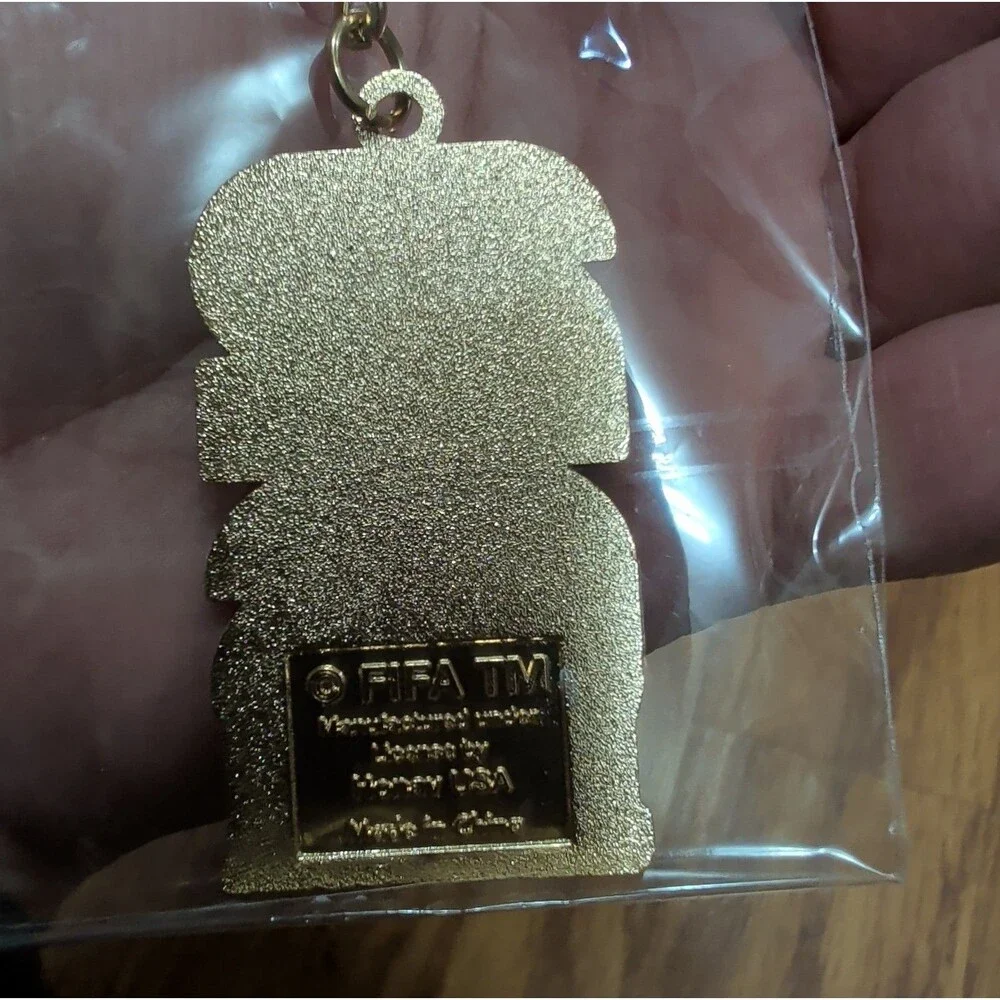 FIFA Official Licensed Metal Keychain Lot of 2 CAN MEX USA Trophy Gold/Blue